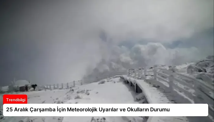 25 Aralık Çarşamba İçin Meteorolojik Uyarılar ve Okulların Durumu