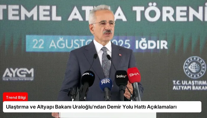 Ulaştırma ve Altyapı Bakanı Uraloğlu’ndan Demir Yolu Hattı Açıklamaları