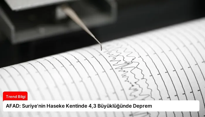AFAD: Suriye’nin Haseke Kentinde 4,3 Büyüklüğünde Deprem