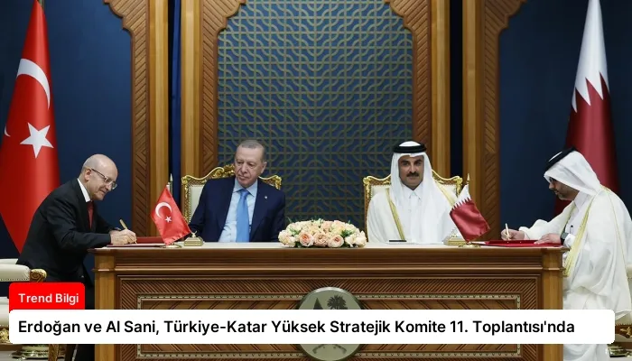 Erdoğan ve Al Sani, Türkiye-Katar Yüksek Stratejik Komite 11. Toplantısı’nda