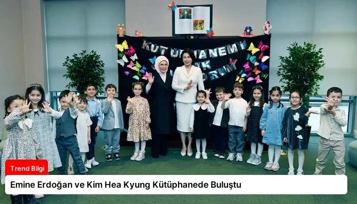 Emine Erdoğan ve Kim Hea Kyung Kütüphanede Buluştu
