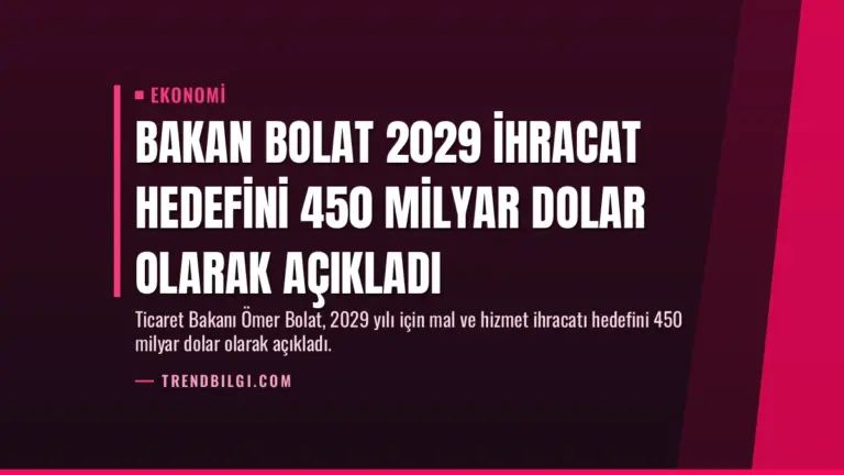 Bakan Bolat 2029 İhracat Hedefini 450 Milyar Dolar Olarak Açıkladı