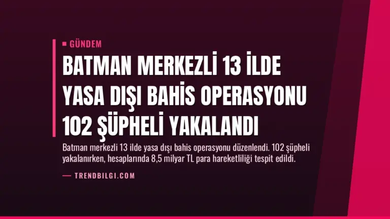 Batman Merkezli 13 İlde Yasa Dışı Bahis Operasyonu 102 Şüpheli Yakalandı