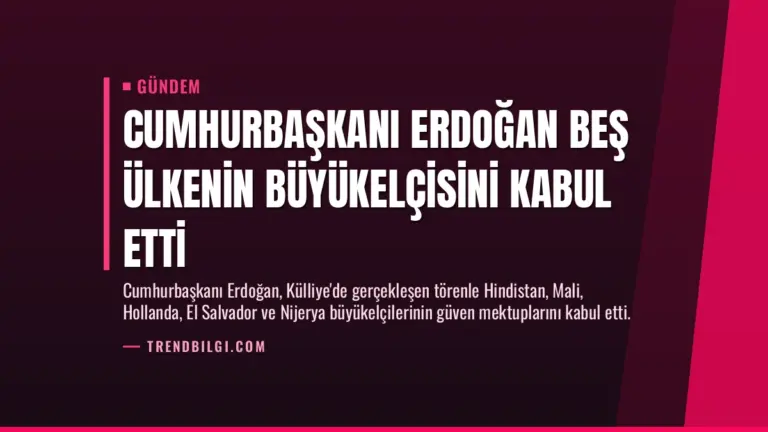Cumhurbaşkanı Erdoğan Beş Ülkenin Büyükelçisini Kabul Etti