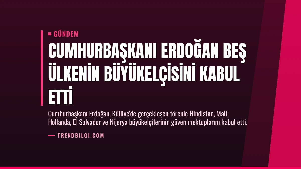 Cumhurbaşkanı Erdoğan Beş Ülkenin Büyükelçisini Kabul Etti