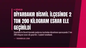Diyarbakır Bismil ilçesinde 2 ton 200 kilogram esrar ele geçirildi