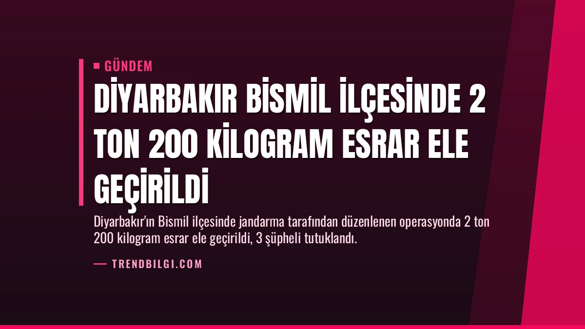 Diyarbakır Bismil ilçesinde 2 ton 200 kilogram esrar ele geçirildi