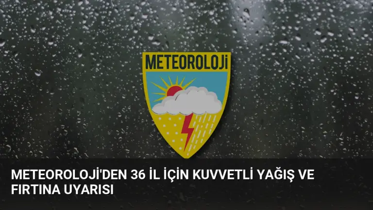 Meteoroloji’den 36 İl İçin Kuvvetli Yağış ve Fırtına Uyarısı