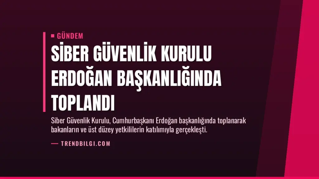Siber Güvenlik Kurulu Erdoğan Başkanlığında Toplandı