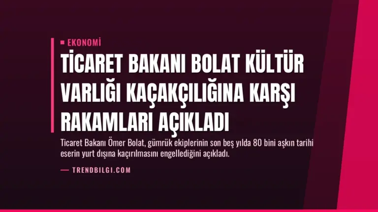 Ticaret Bakanı Bolat Kültür Varlığı Kaçakçılığına Karşı Rakamları Açıkladı