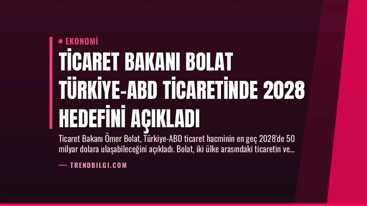 Ticaret Bakanı Bolat Türkiye-ABD Ticaretinde 2028 Hedefini Açıkladı