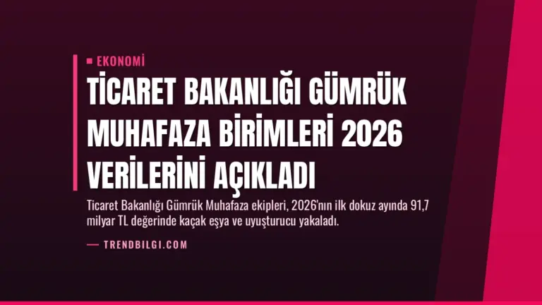 Ticaret Bakanlığı Gümrük Muhafaza Birimleri 2026 Verilerini Açıkladı