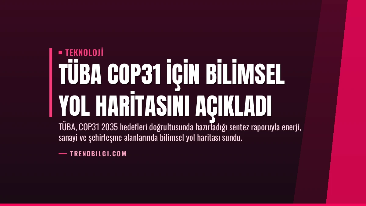 TÜBA COP31 İçin Bilimsel Yol Haritasını Açıkladı