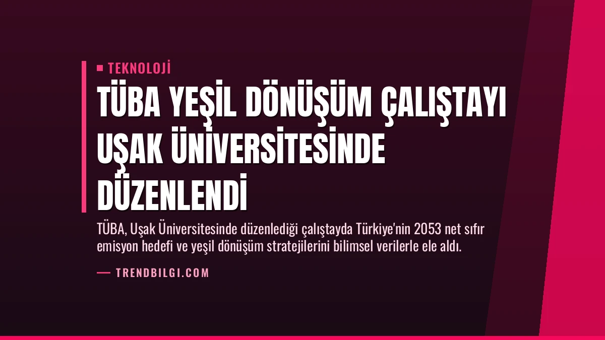 TÜBA Yeşil Dönüşüm Çalıştayı Uşak Üniversitesinde Düzenlendi