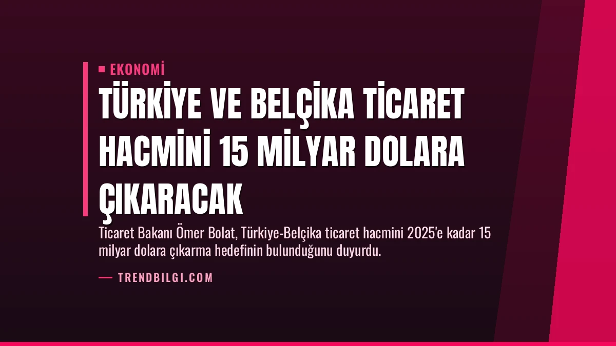 Türkiye ve Belçika Ticaret Hacmini 15 Milyar Dolara Çıkaracak