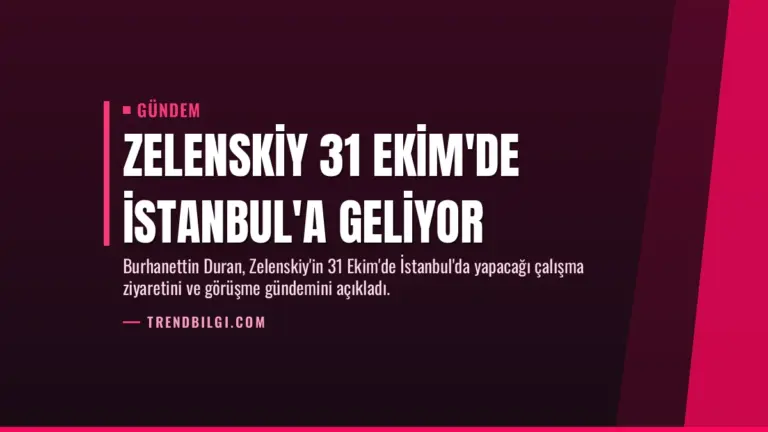 Zelenskiy 31 Ekim'de İstanbul'a geliyor